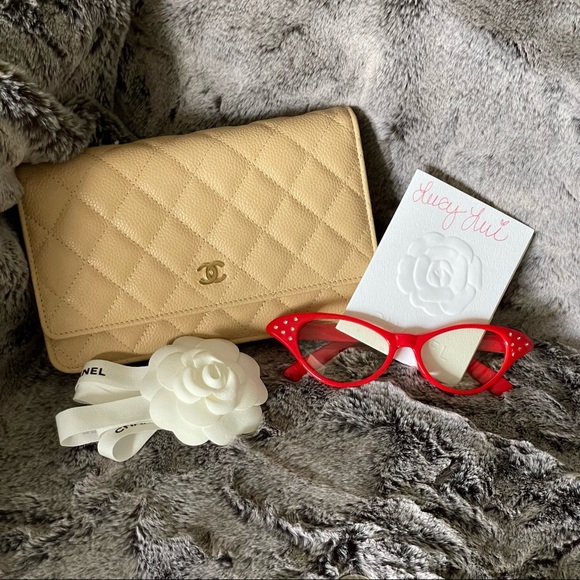 SOLD - Chanel Classic Flap Wallet on Chain WOC Light Beige BRAND NEW - Picture 1 of 7